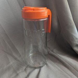 Glass Pitcher with Orange Lid
